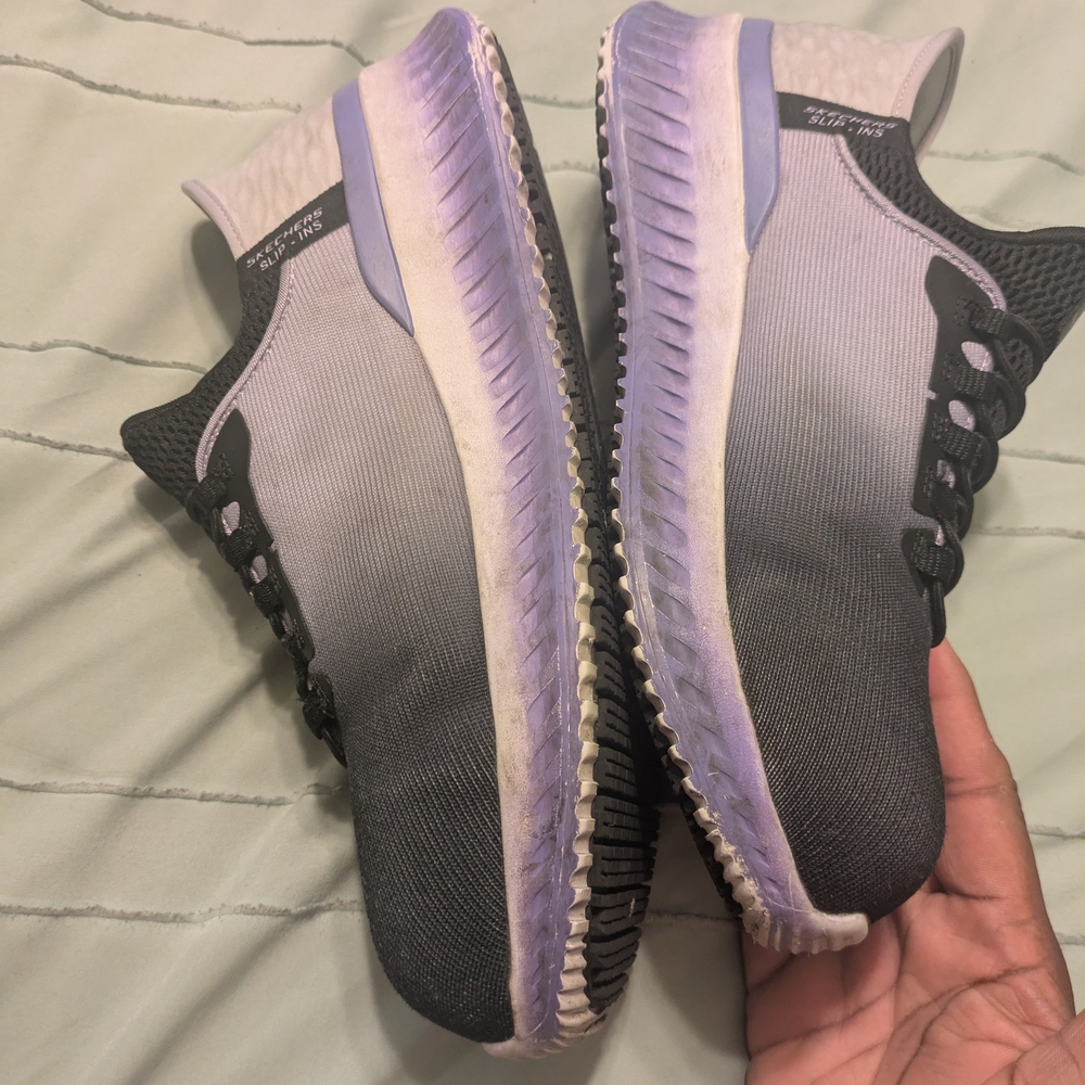 Skechers Work Women's Slip Ins Tilido-Ombray Sneaker Safety Shoe Purple Size 9.5